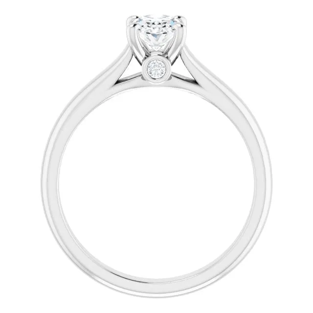 14k White Gold Oval Engagement Ring