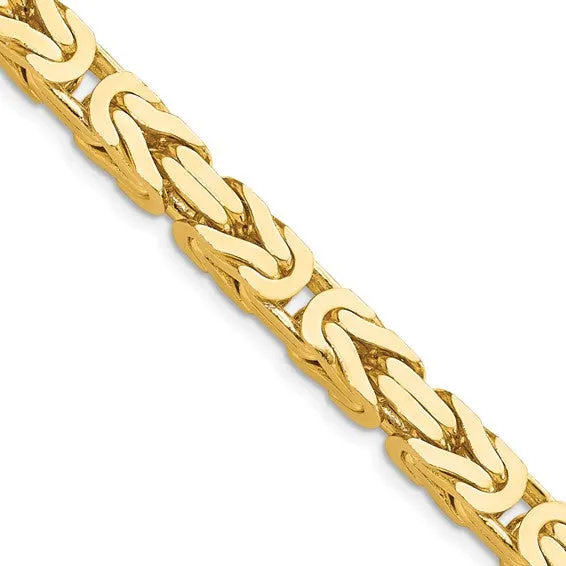 14K Yellow Gold 6.5mm Byzantine Bracelet Anklet Necklace Choker Pendant Chain