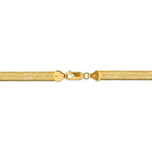 14k Yellow Gold 6.5mm Silky Herringbone Bracelet Anklet Choker Necklace Pendant Chain