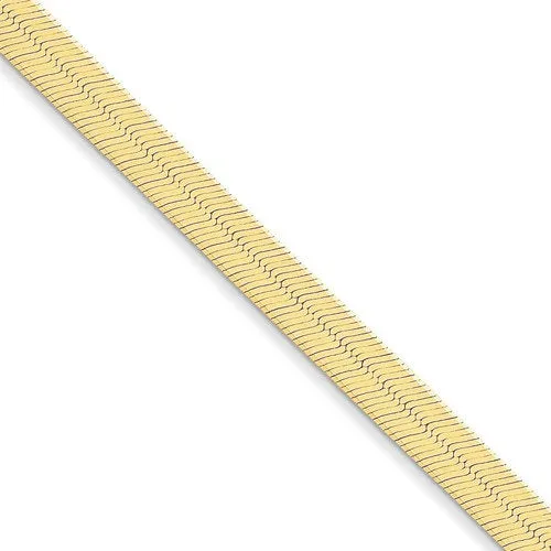 14k Yellow Gold 6.5mm Silky Herringbone Bracelet Anklet Choker Necklace Pendant Chain