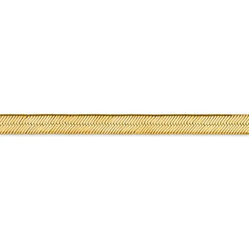 14k Yellow Gold 6.5mm Silky Herringbone Bracelet Anklet Choker Necklace Pendant Chain