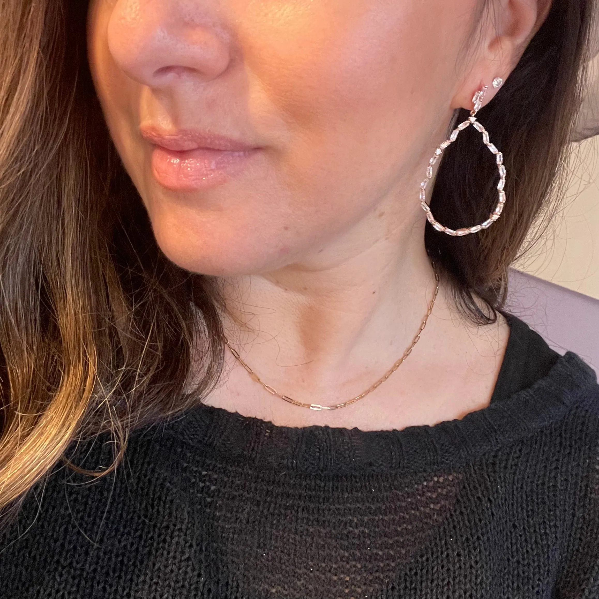 Baguette Teardrop Earrings