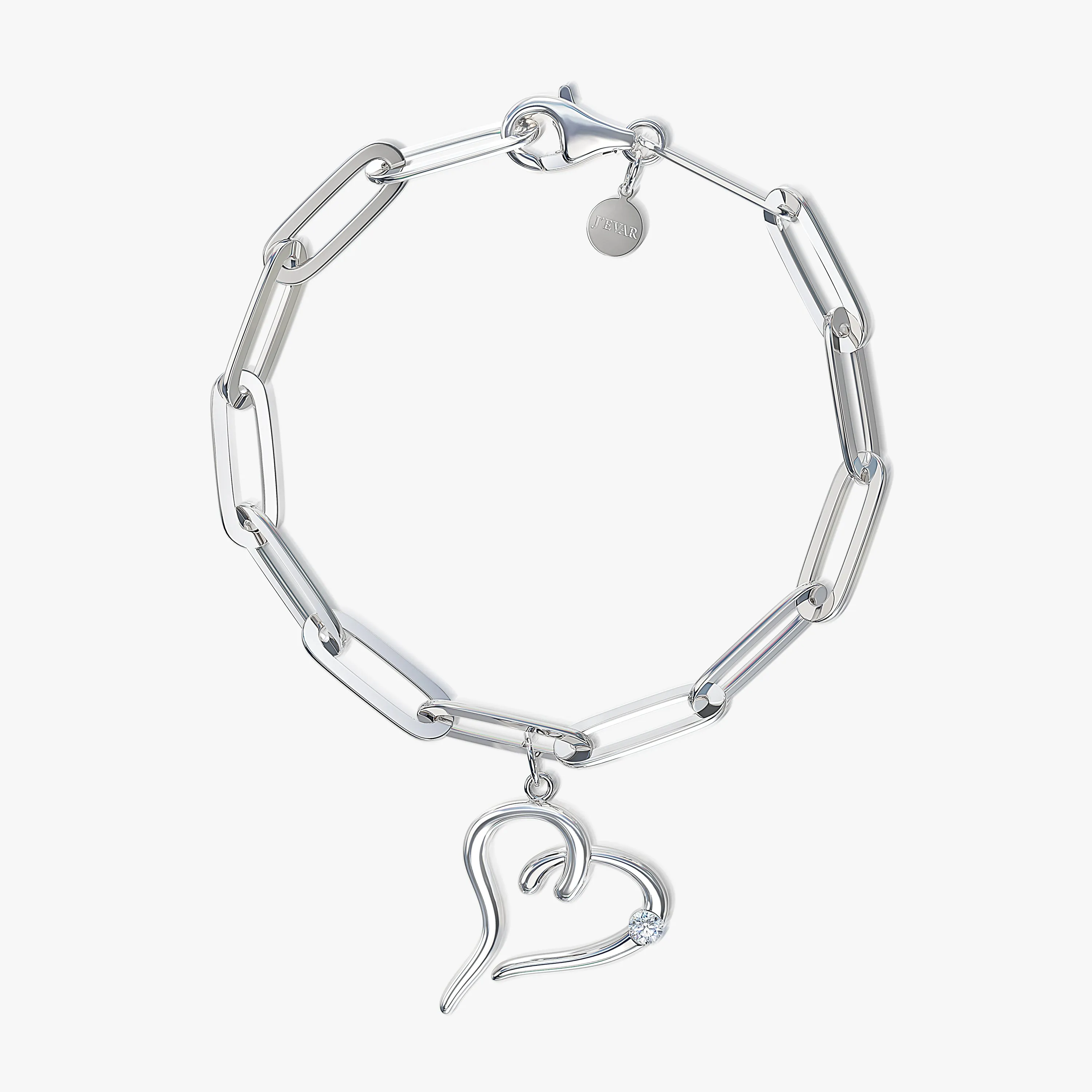 Bold Heart Paperclip Bracelet