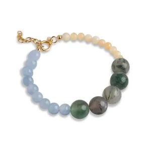 Bracelet Carli, Lt Yellow, Kaki Green & Lt Blue