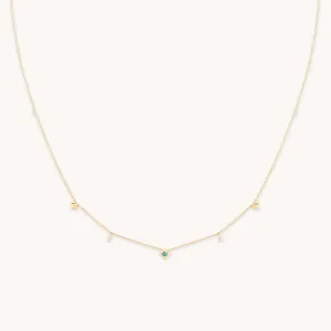 Cosmic Star Opal Charm Necklace in Solid Gold