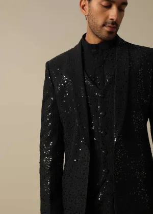 Dazzling Black Indowestern Set