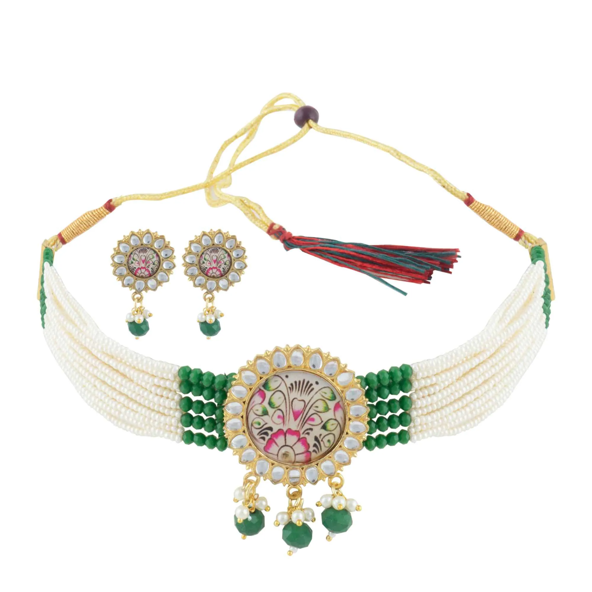 Dazzling Diamond, Pearl, Golden Choker