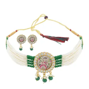Dazzling Diamond, Pearl, Golden Choker
