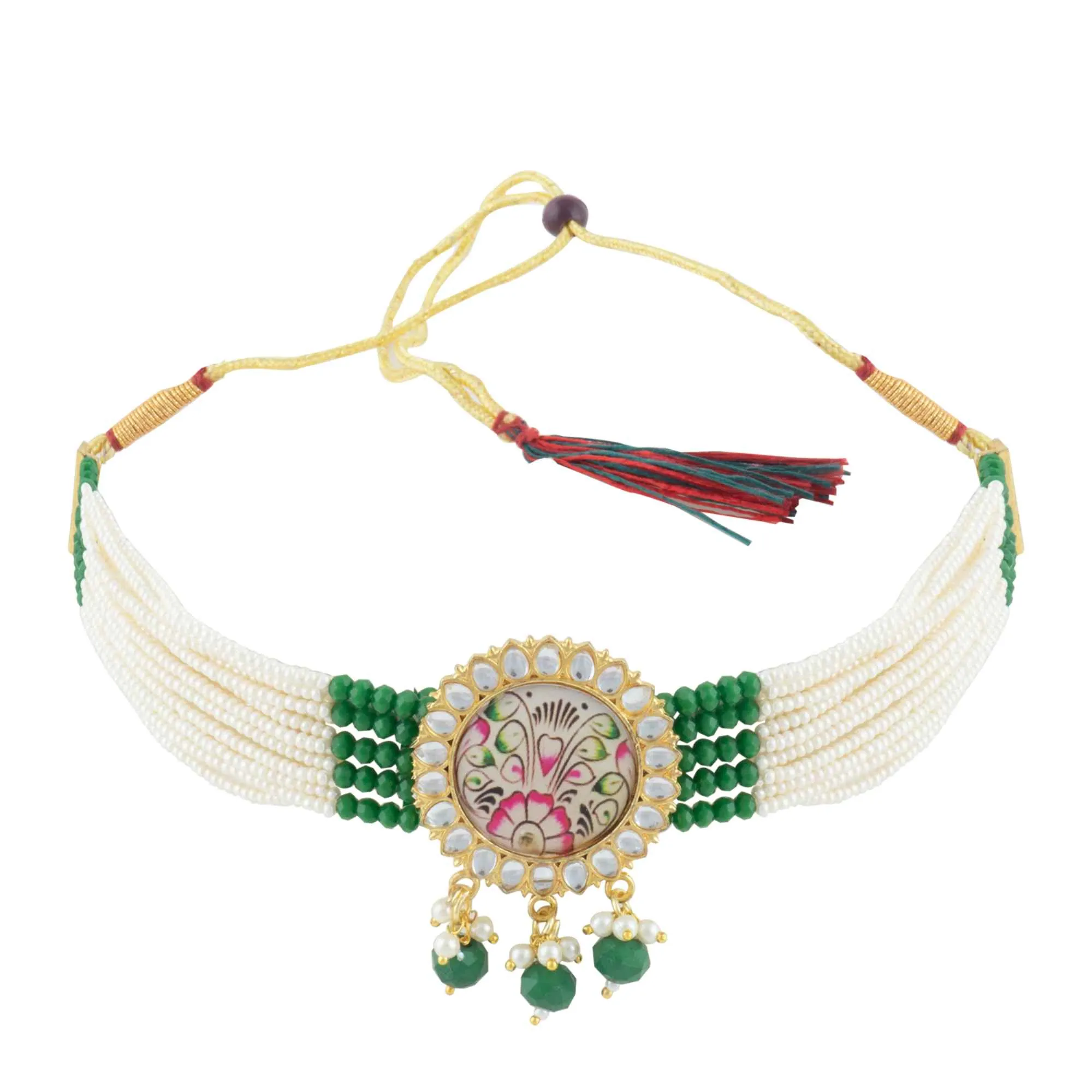 Dazzling Diamond, Pearl, Golden Choker