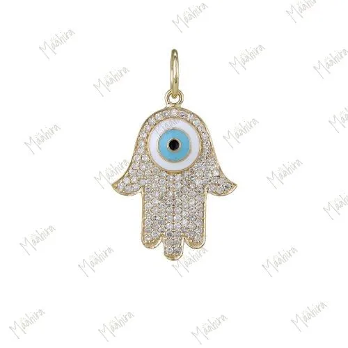 Diamond Paved Hamsa Hand Charm