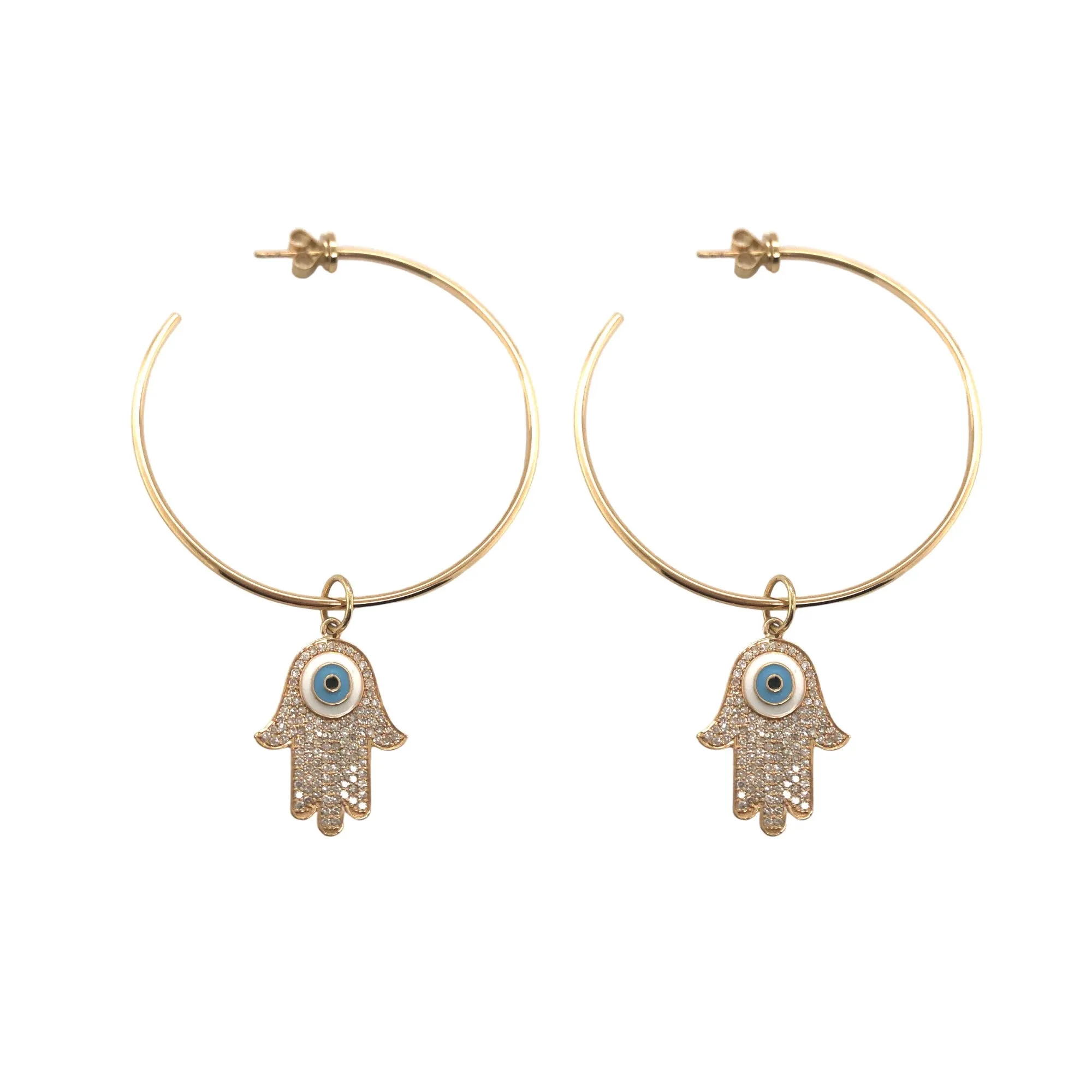 Diamond Paved Hamsa Hand Charm