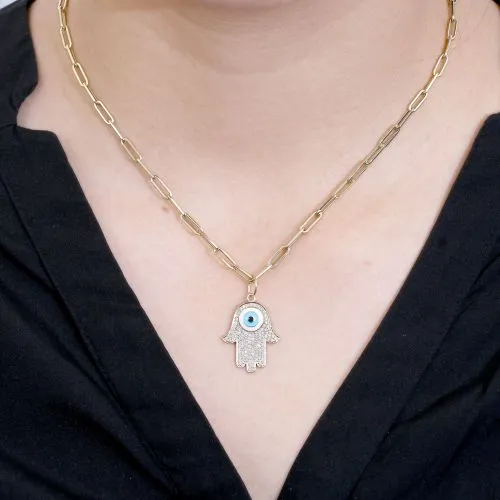 Diamond Paved Hamsa Hand Charm