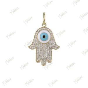 Diamond Paved Hamsa Hand Charm