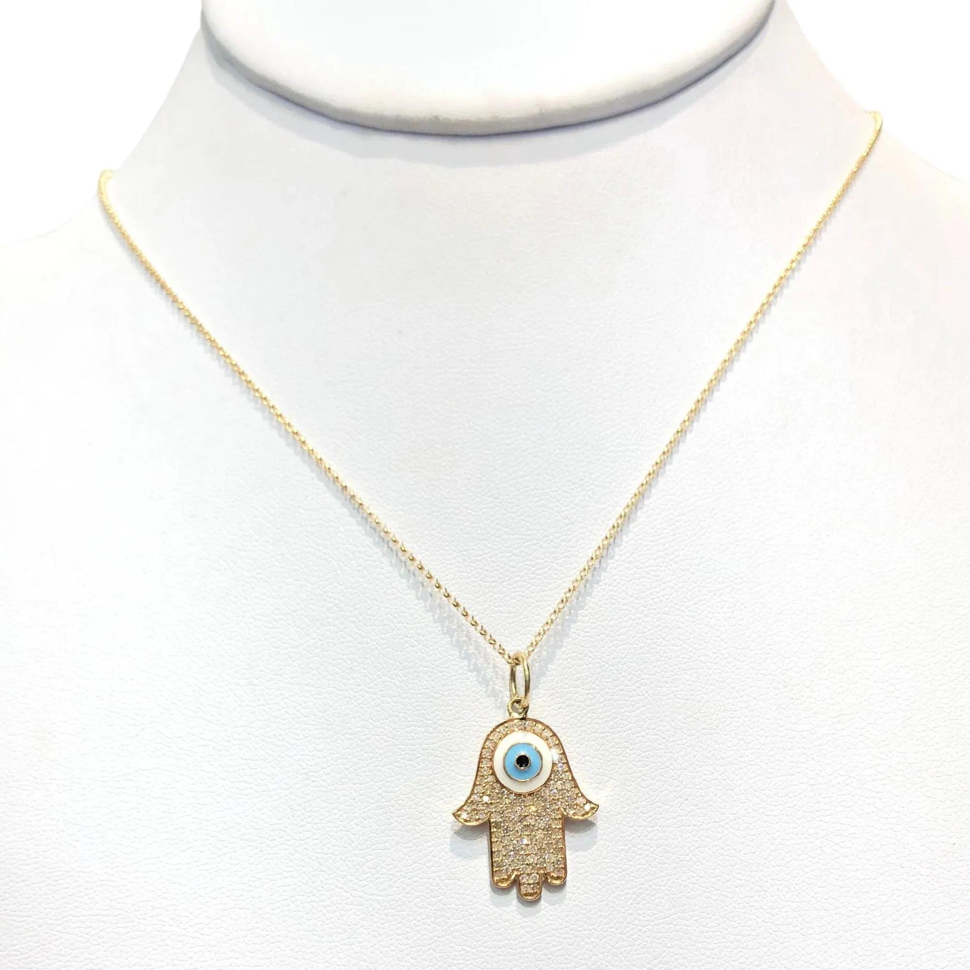 Diamond Paved Hamsa Hand Charm
