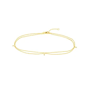 Double Chain Diamond Anklet