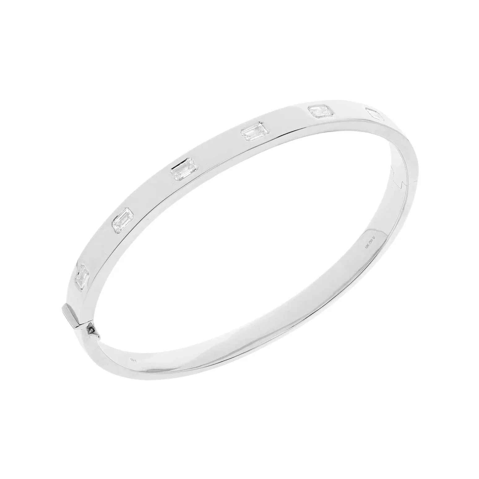 Emerald Cut Diamond Bangle