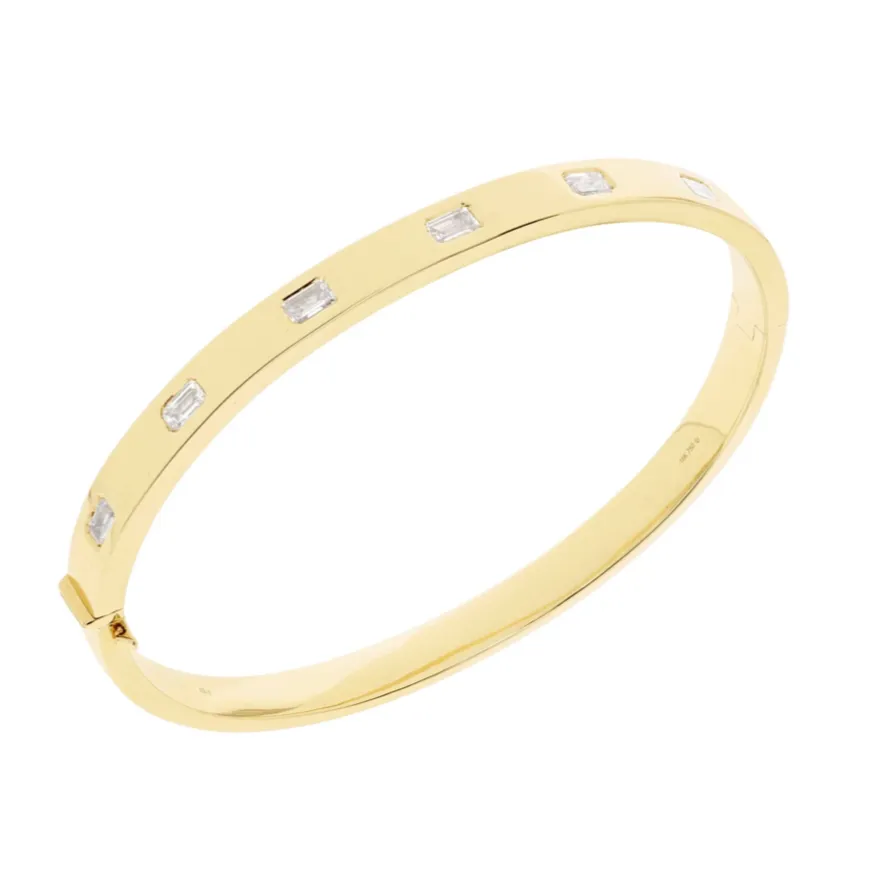 Emerald Cut Diamond Bangle