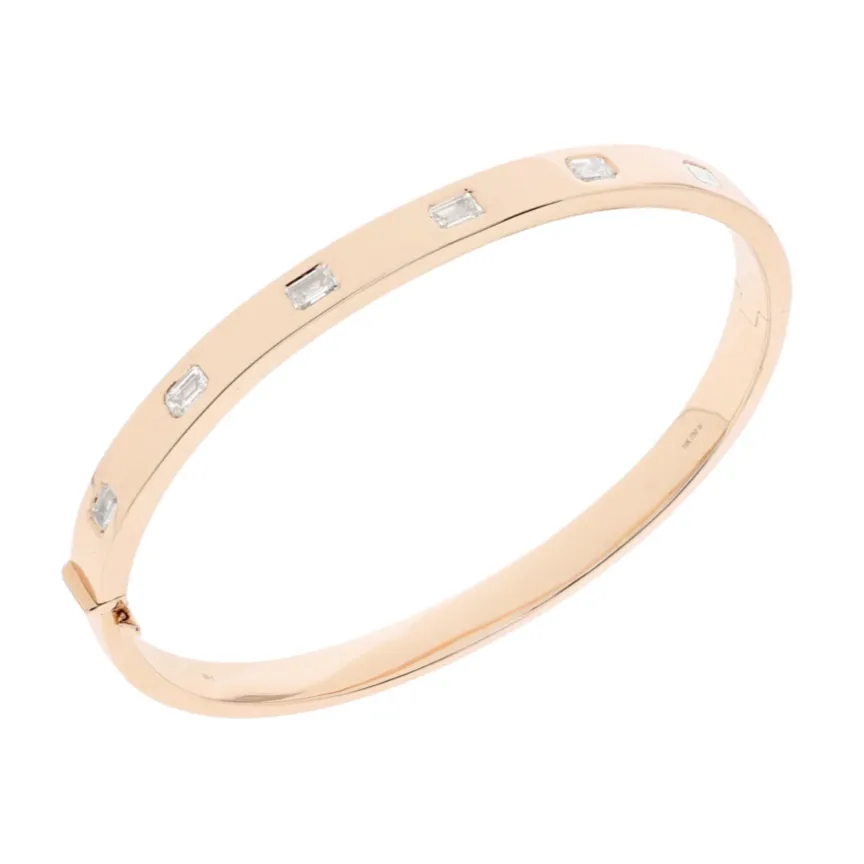 Emerald Cut Diamond Bangle