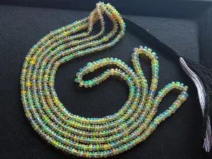 Ethiopian Opal Smooth Rondelle Beads