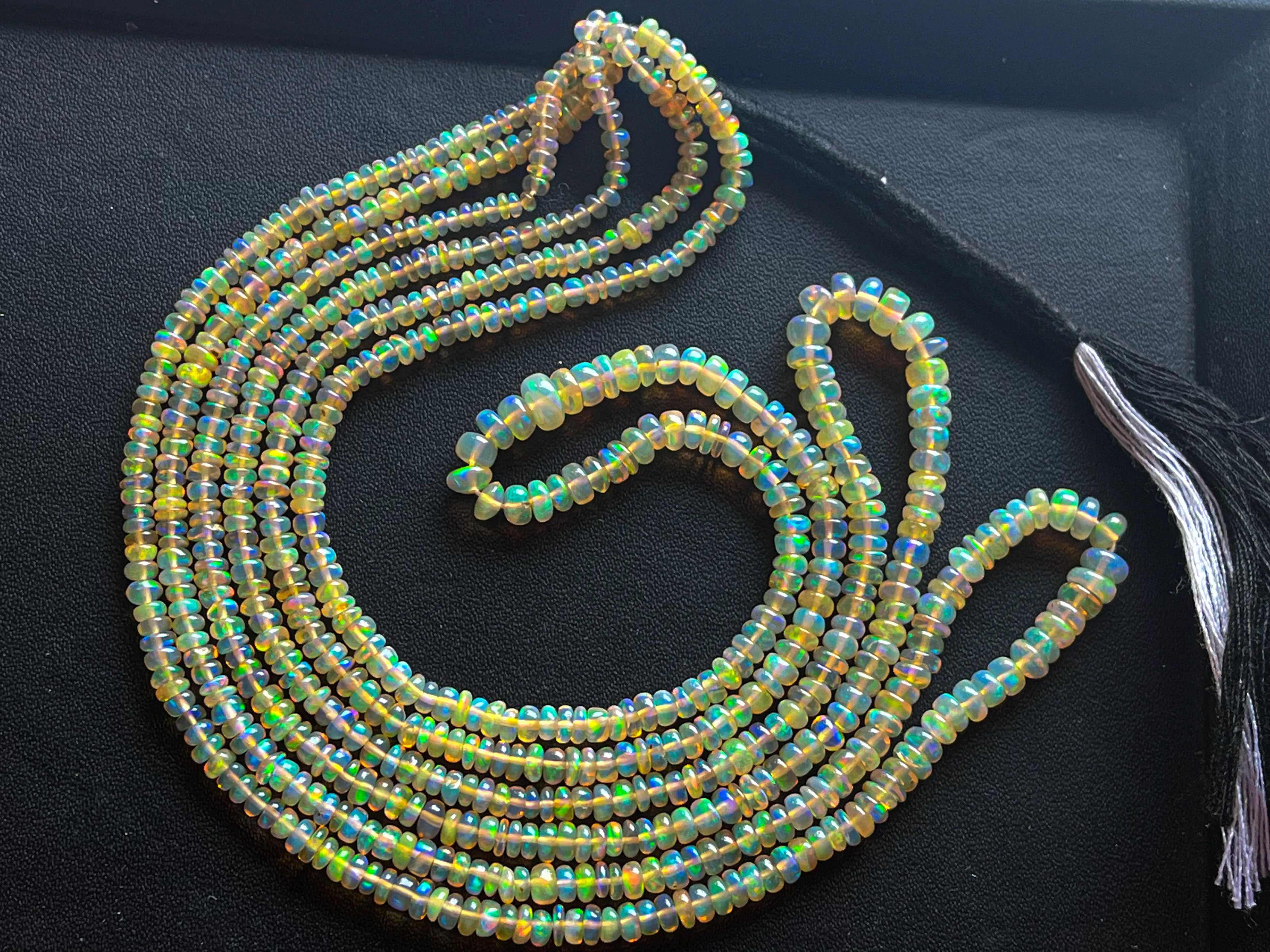 Ethiopian Opal Smooth Rondelle Beads