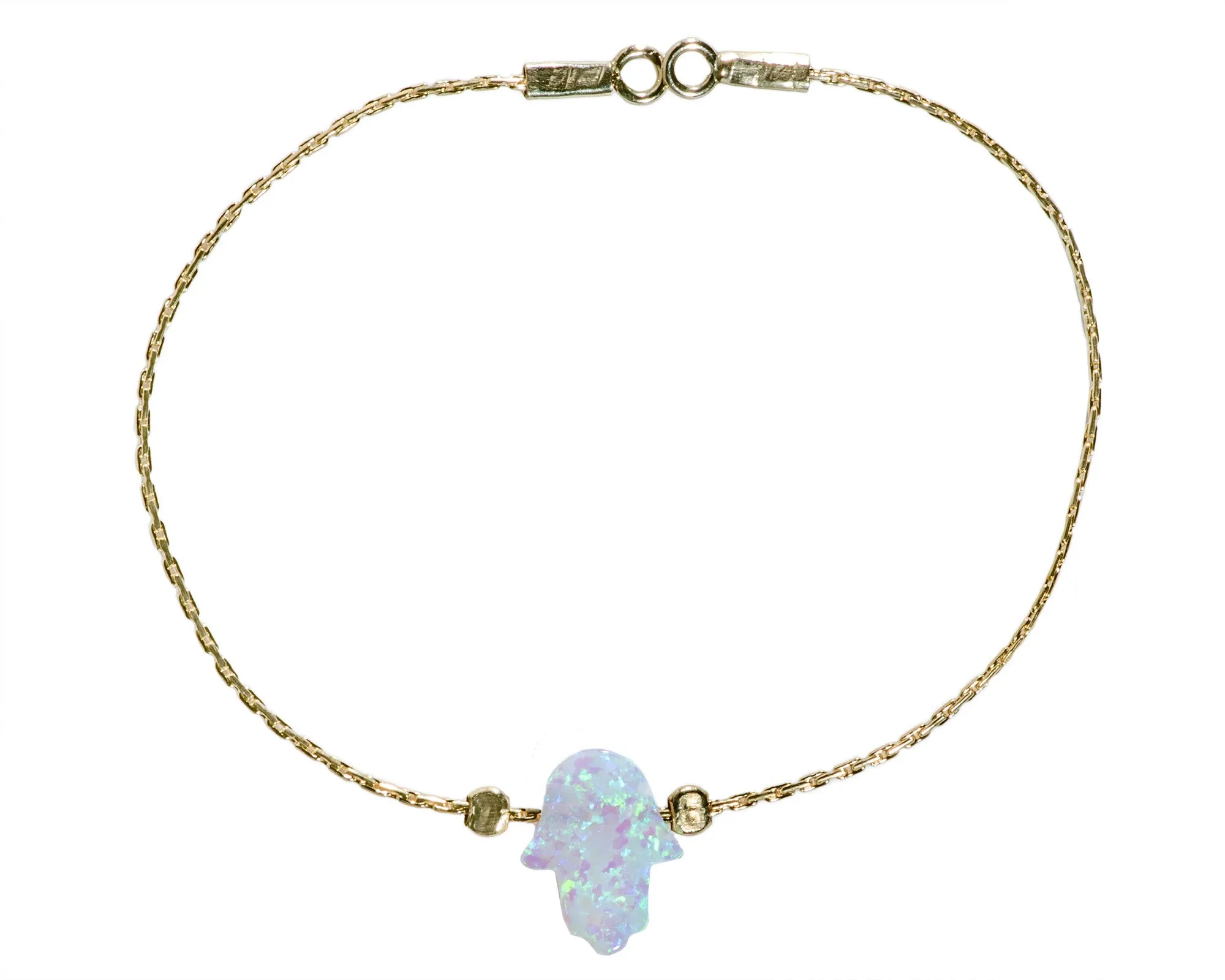 Hamsa bracelet opal hamsa bracelet gold hand protection charm bracelet