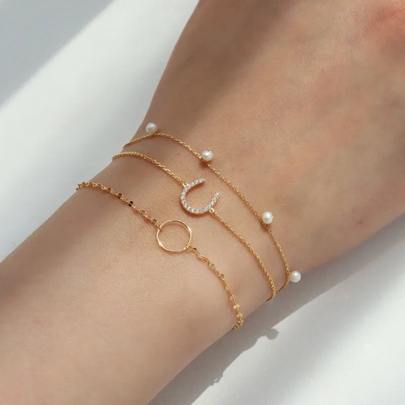 Horseshoe Chain Bracelet- Sterling Silver