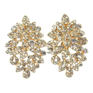 Lecia Earrings - Clear (Gold Plated) (Clip On)