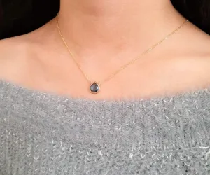 London Blue Quartz Heart Shape Pendant Necklace