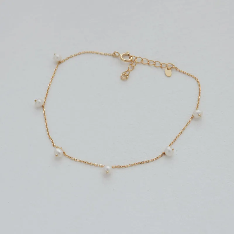 Pearl Drip Bracelet- Sterling Silver