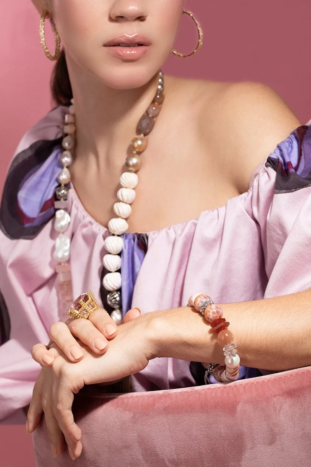 Pink Opal and Mixed Stone Bracelet