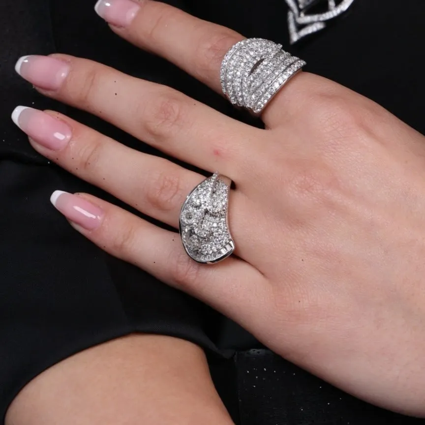 Radiant Wave Sterling Silver Ring