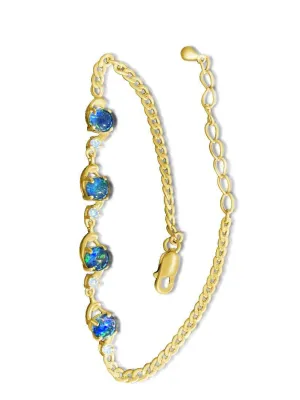 Sterling Silver Gold plated Opal triplet bracelet