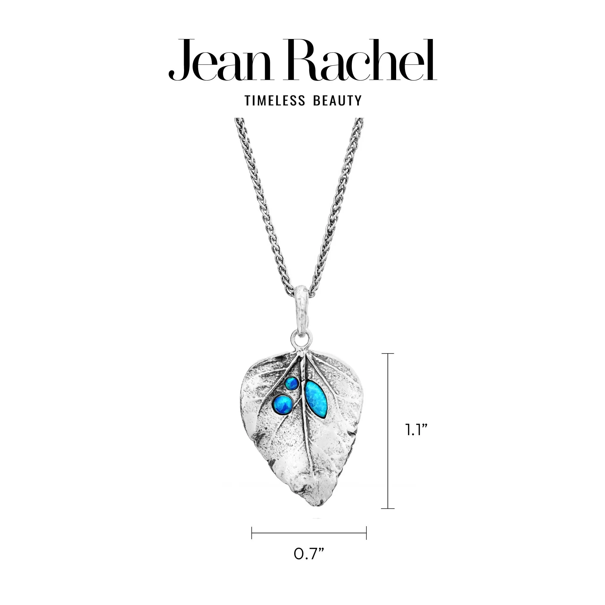 Sterling Silver Opal Leaf Necklace