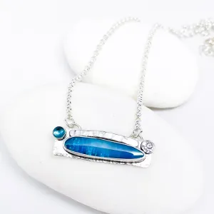 Sterling Silver Opal Pendant Necklace