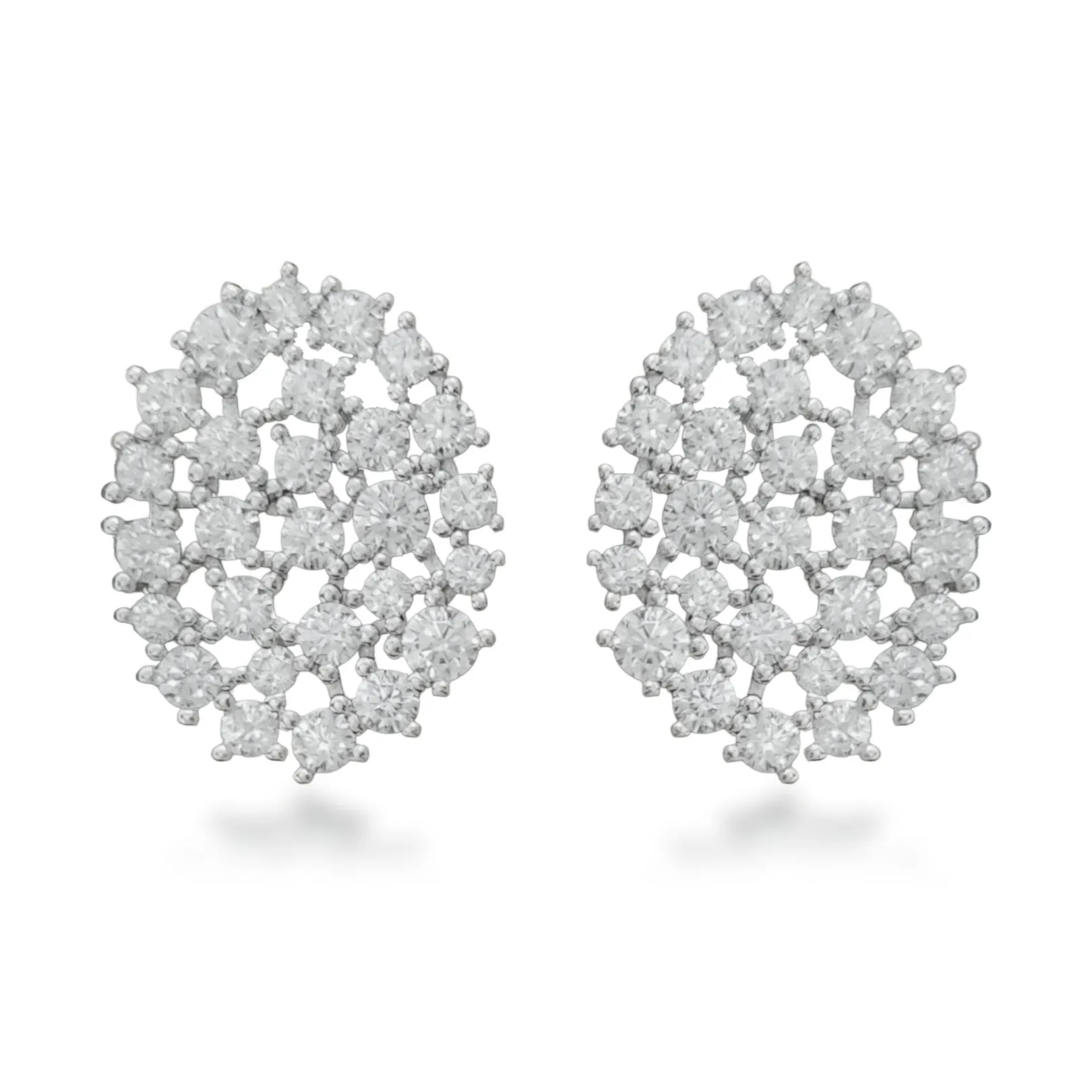 Sterling Silver Sprinkled Oval Stud Earring