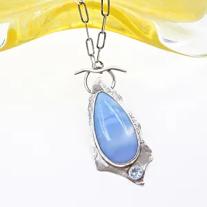 Topaz and Opal Toggle Necklace