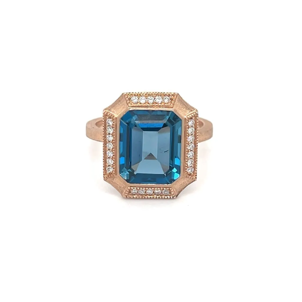 Topaz Matte Finished Ring with Diamonds at Regard Jewelry in Austin, Texas