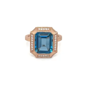 Topaz Matte Finished Ring with Diamonds at Regard Jewelry in Austin, Texas