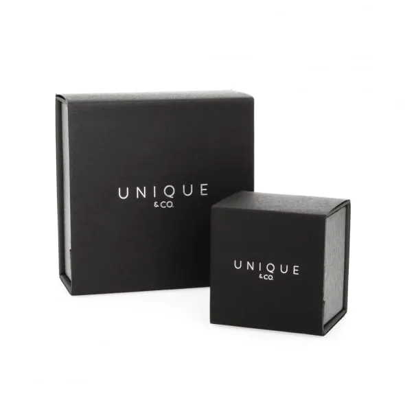 Unique & Co Black Leather and Steel Chain Bracelet B381BL