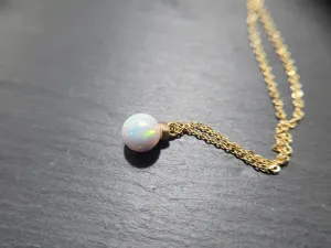White Opal Pendant Necklace