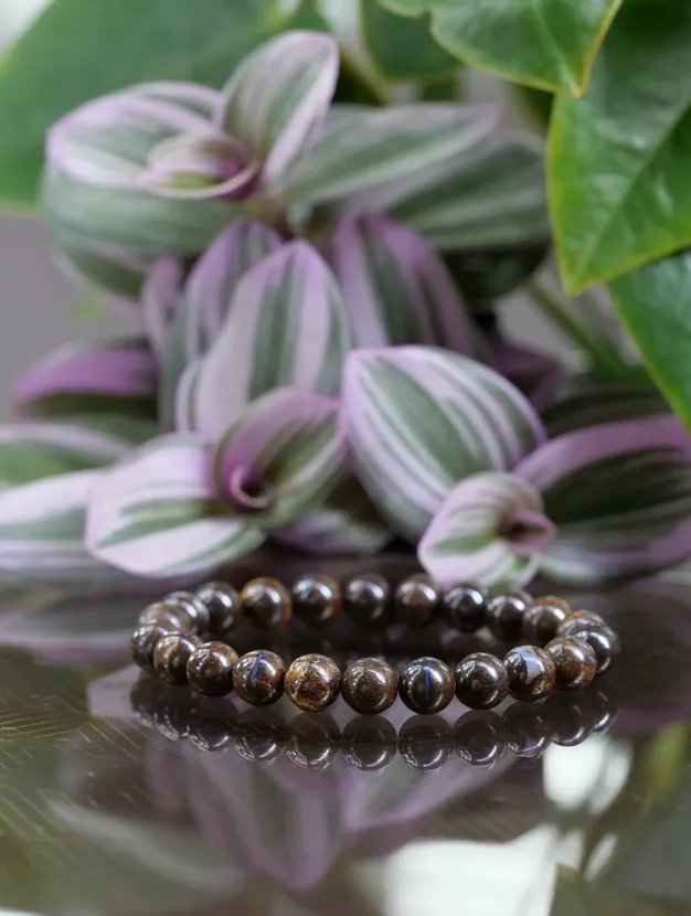 Yowah Boulder Opal 8mm Beaded Natural Gemstone Elastic Bracelet, Genuine Top Grade Gift Jewelry, Men Women Fashion Crystal Energy Jewellery