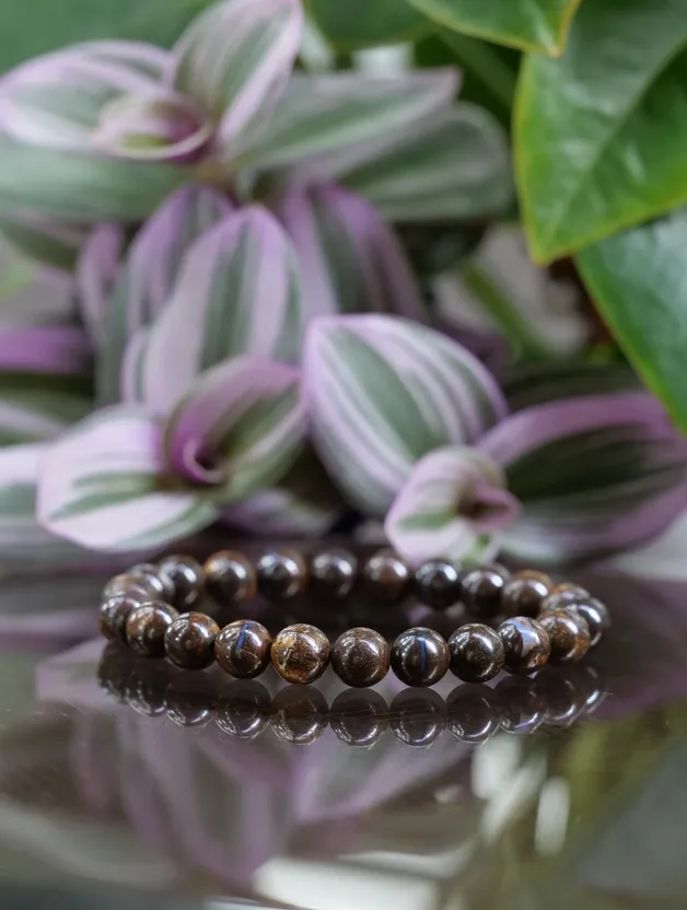 Yowah Boulder Opal 8mm Beaded Natural Gemstone Elastic Bracelet, Genuine Top Grade Gift Jewelry, Men Women Fashion Crystal Energy Jewellery